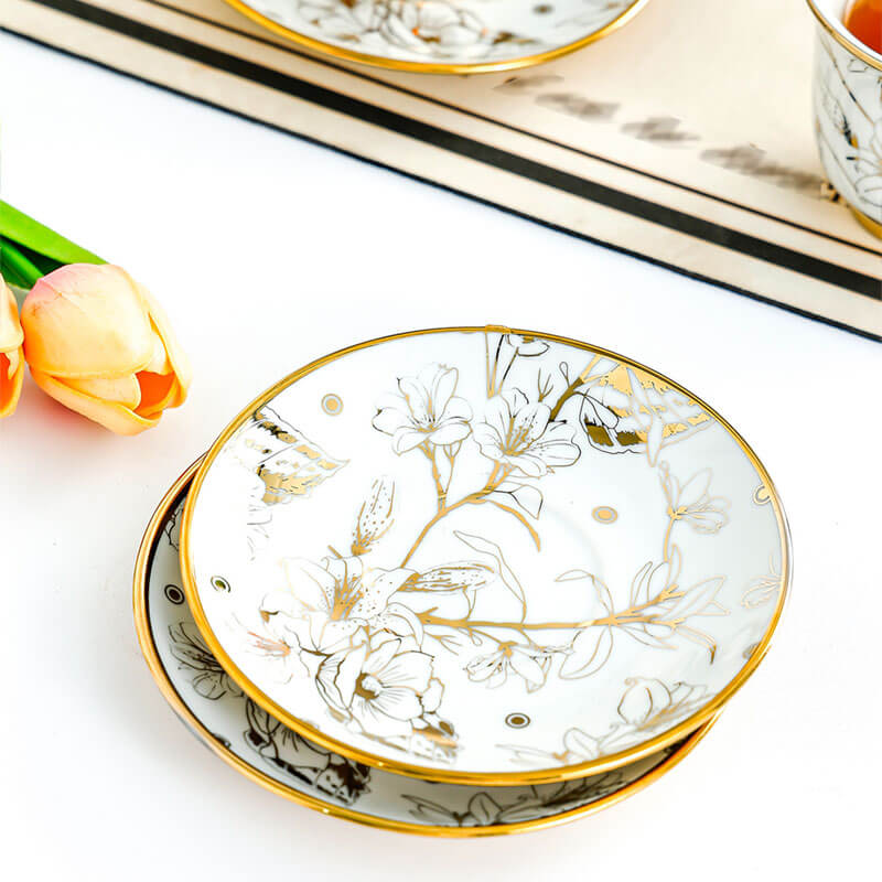 Lighteme Coffee Cup Gold Edge Set