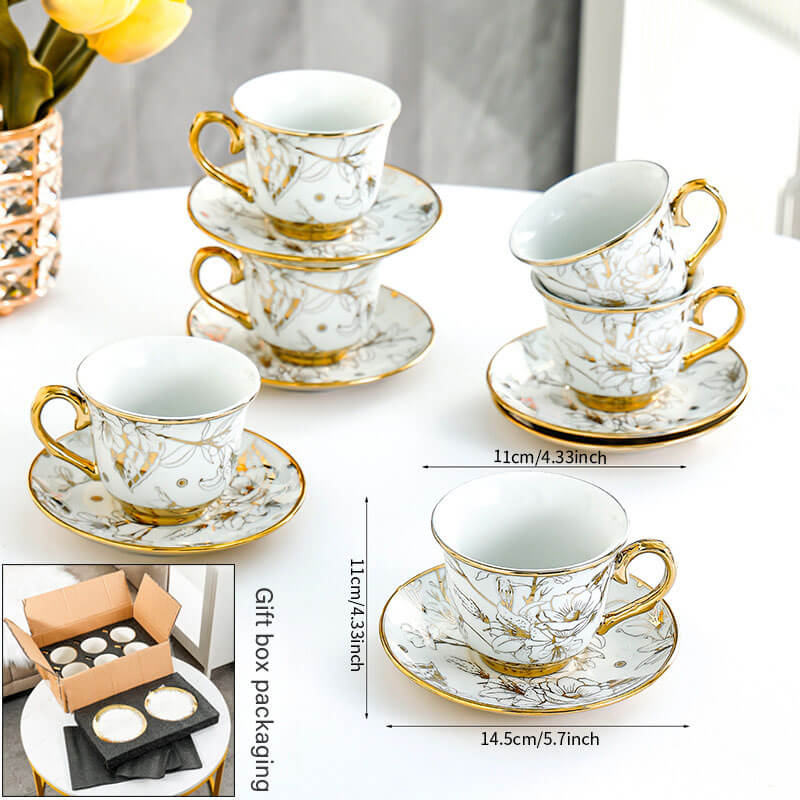 Lighteme Coffee Cup Gold Edge Set
