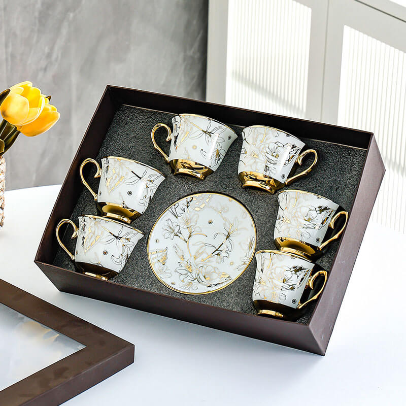 Lighteme Coffee Cup Gold Edge Set
