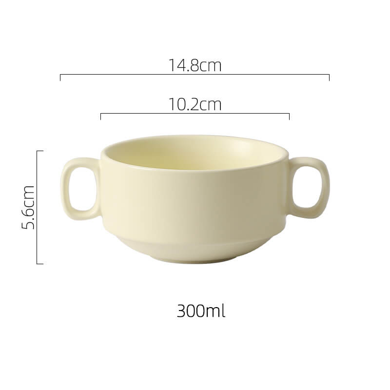 Lighteme Color Glazed Ceramic Baking Bowl With Handle