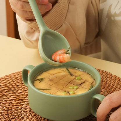 Lighteme Color Glazed Ceramic Baking Bowl With Handle
