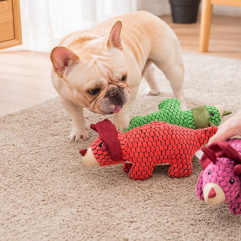 Lighteme Corduroy Triceratops Dog's Chewing Toy