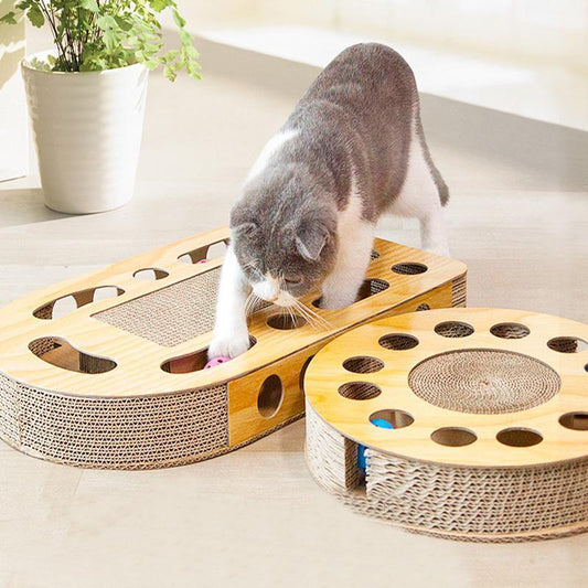 Lighteme Corrugated Board Cat Scratching Toy With Ball (4 Types)