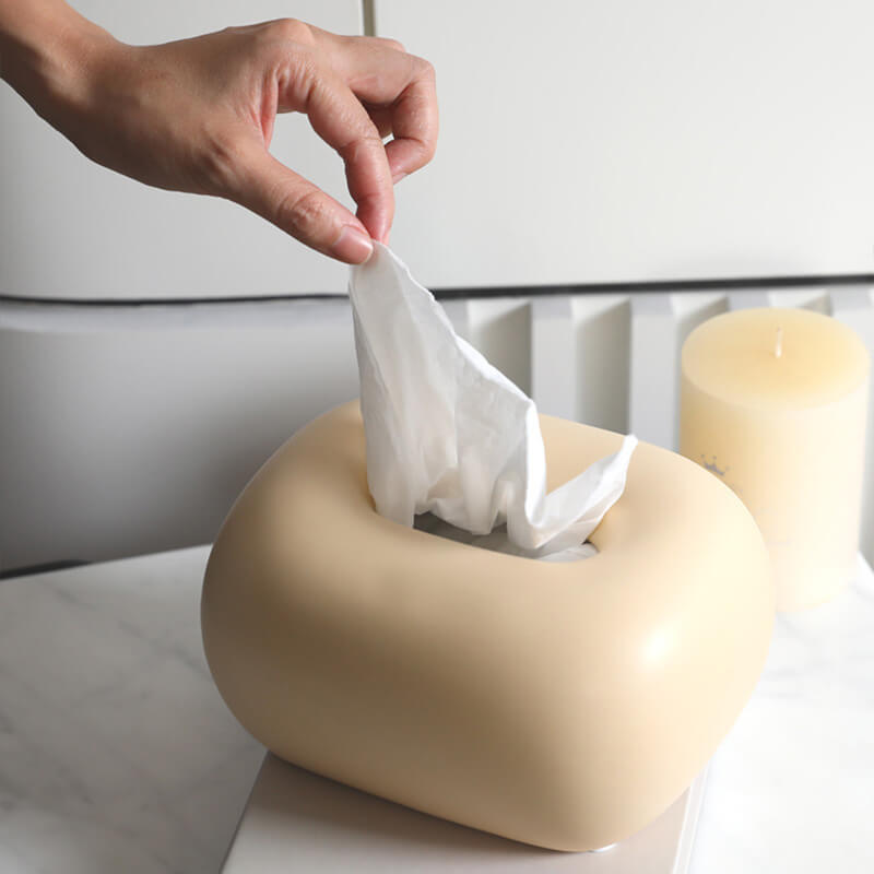 Lighteme Cream Ceramic Tissue Box