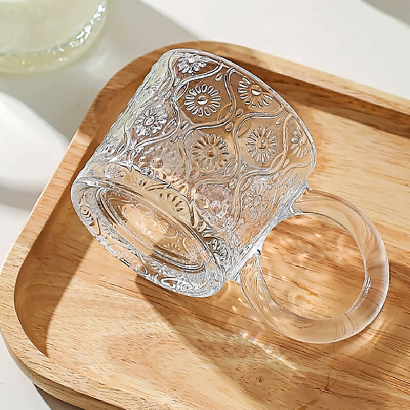 Lighteme Creative Embossed Glass Cup