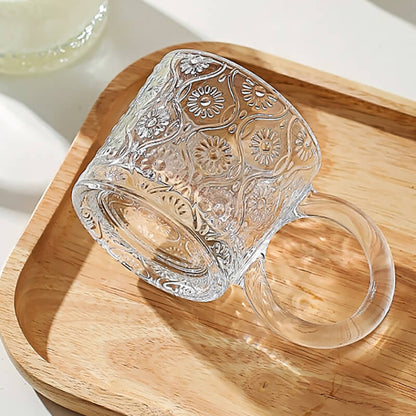 Lighteme Creative Embossed Glass Cup