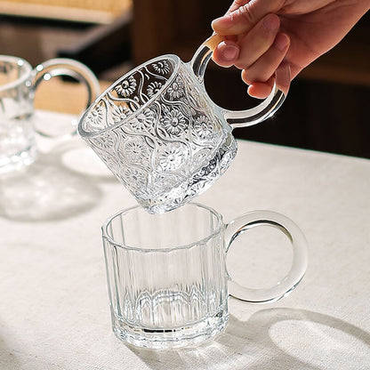 Lighteme Creative Embossed Glass Cup