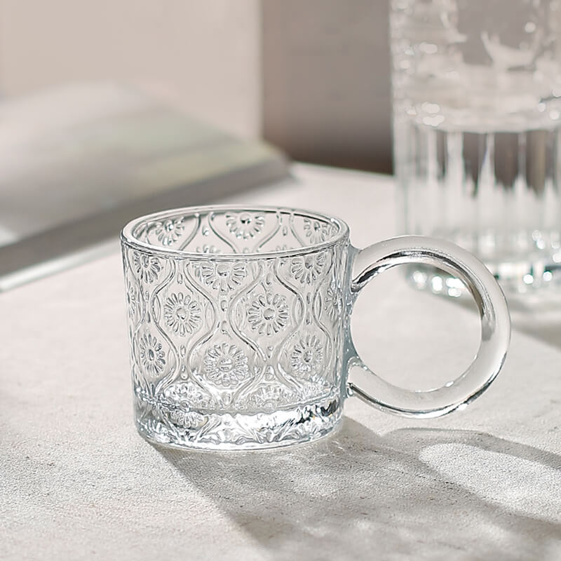 Lighteme Creative Embossed Glass Cup
