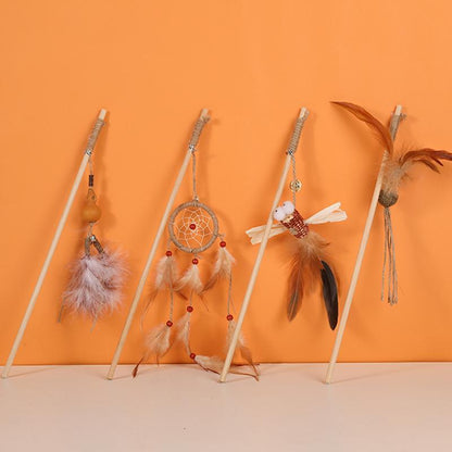 Lighteme Crude Wood Interactive Cat Tease Stick (6 Types)