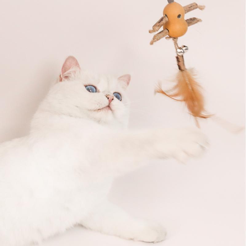 Lighteme Crude Wood Interactive Cat Tease Stick (6 Types)