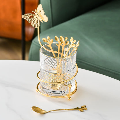 Lighteme Curve Dessert Fork & Spoon Glass Storage Jar