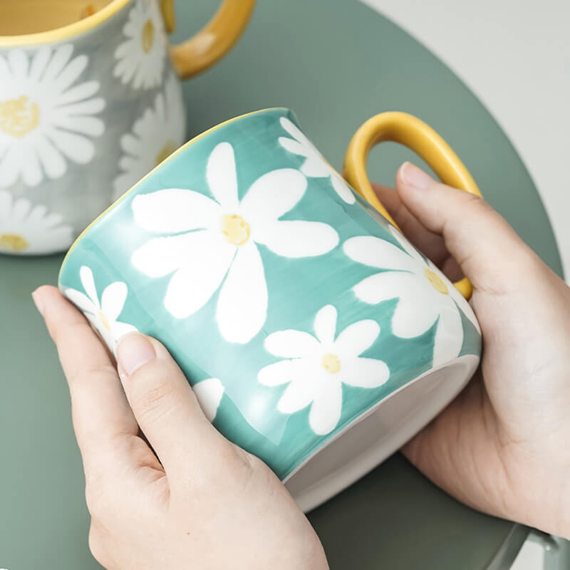 Tasse en céramique à imprimé marguerites Lighteme