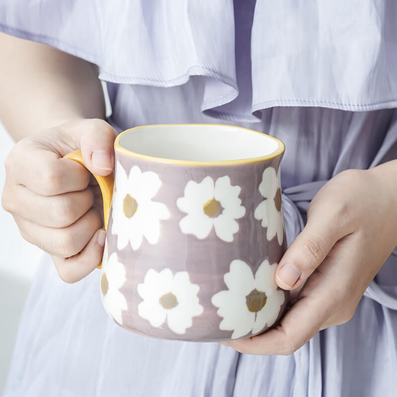 Tasse en céramique à imprimé marguerites Lighteme