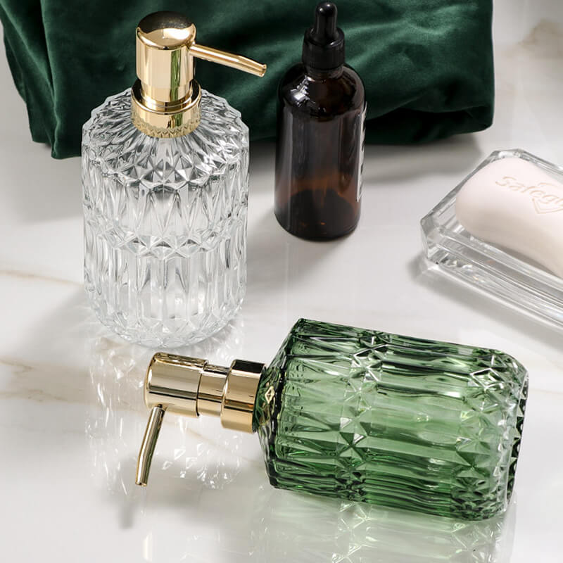 Lighteme Diamond Pattern Glass Soap Dispenser