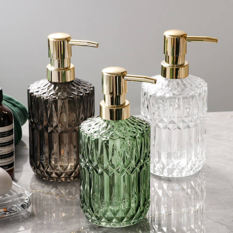Lighteme Diamond Pattern Glass Soap Dispenser