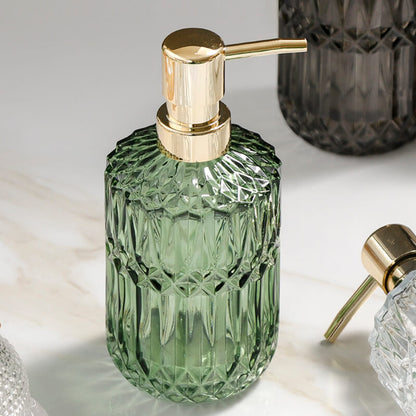 Lighteme Diamond Pattern Glass Soap Dispenser