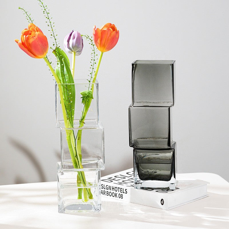 Vase carré en verre disloqué Lighteme