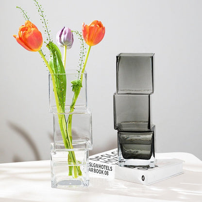 Vase carré en verre disloqué Lighteme