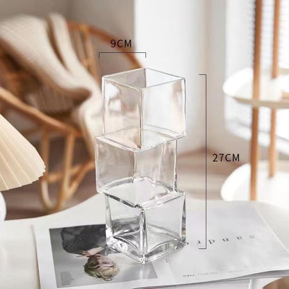 Vase carré en verre disloqué Lighteme