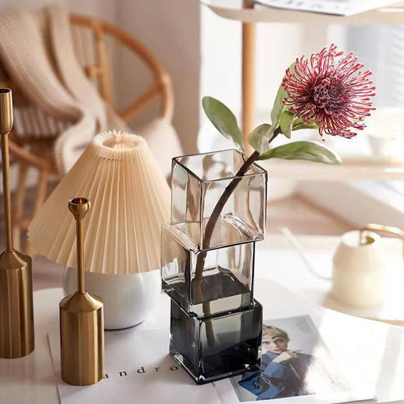 Vase carré en verre disloqué Lighteme