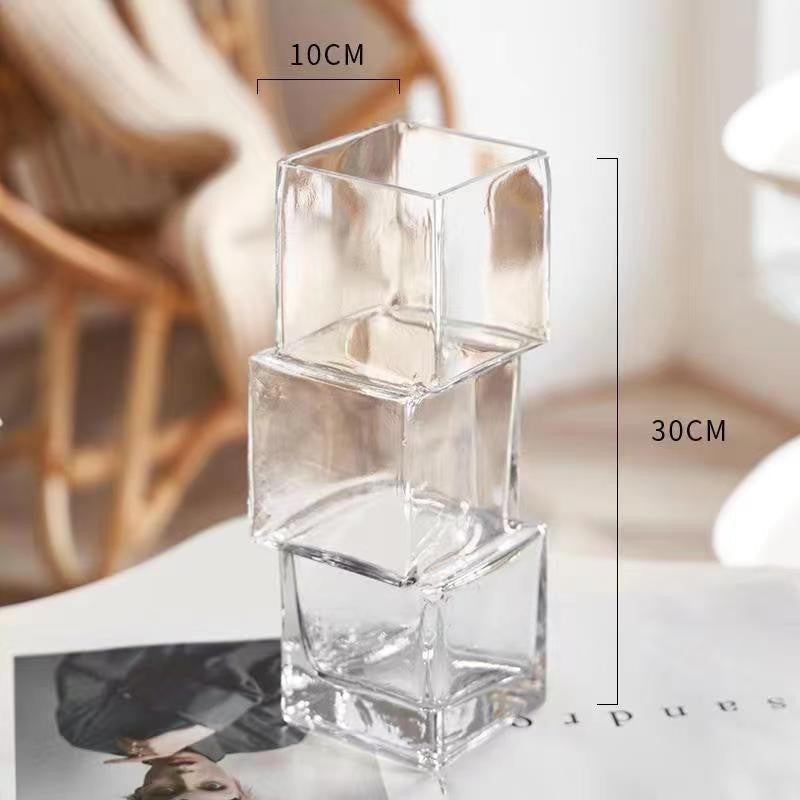 Vase carré en verre disloqué Lighteme