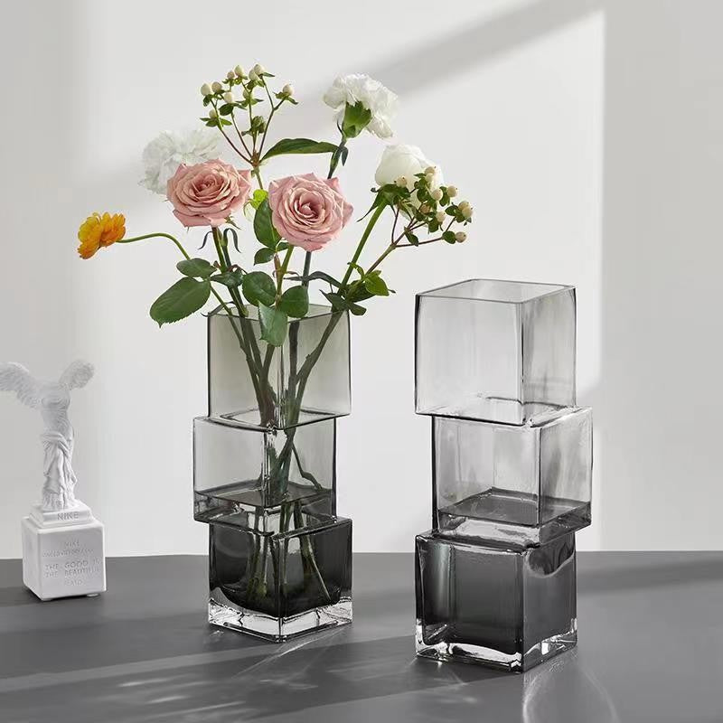 Vase carré en verre disloqué Lighteme