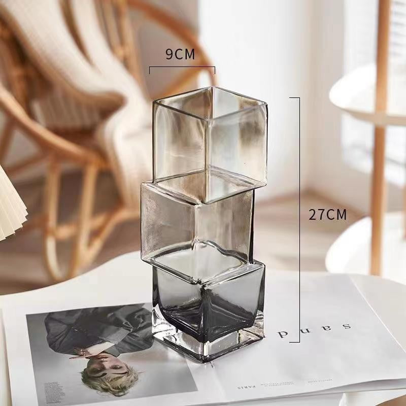 Vase carré en verre disloqué Lighteme