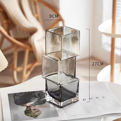 Vase carré en verre disloqué Lighteme