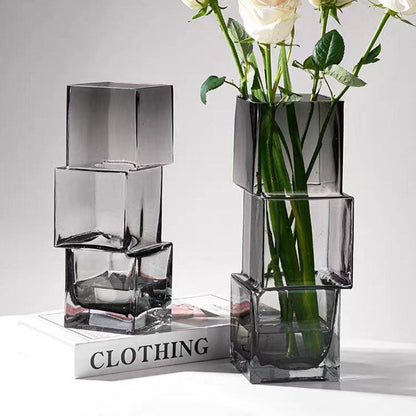 Vase carré en verre disloqué Lighteme