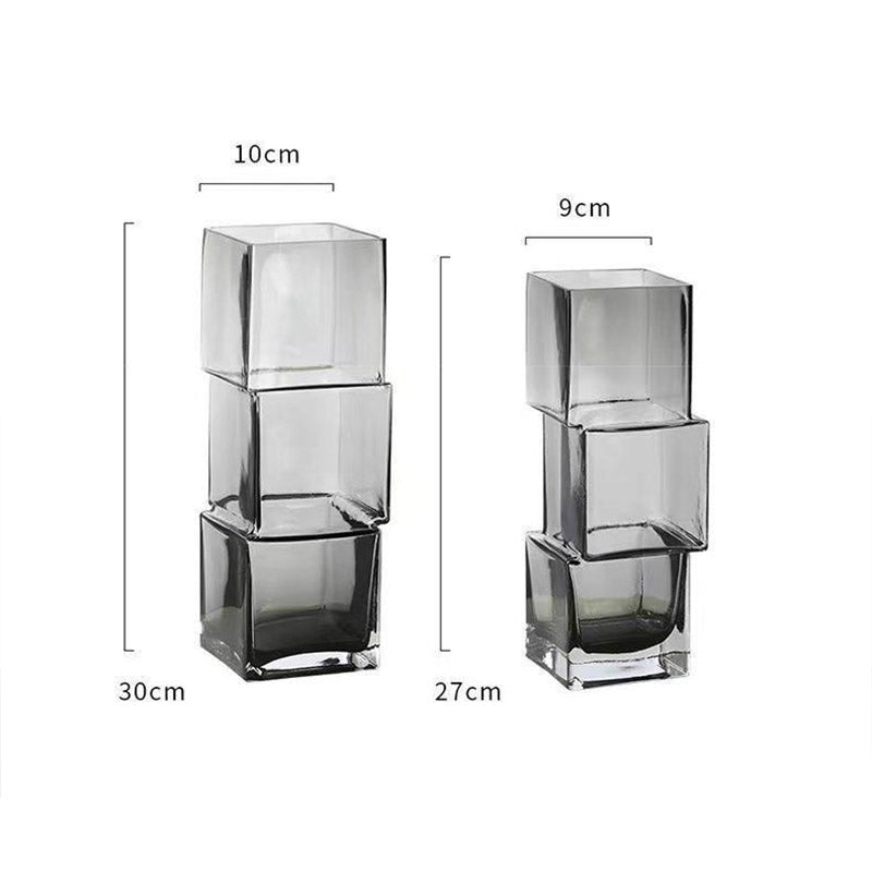 Vase carré en verre disloqué Lighteme