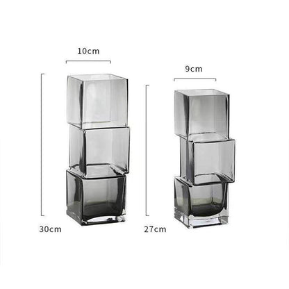 Vase carré en verre disloqué Lighteme