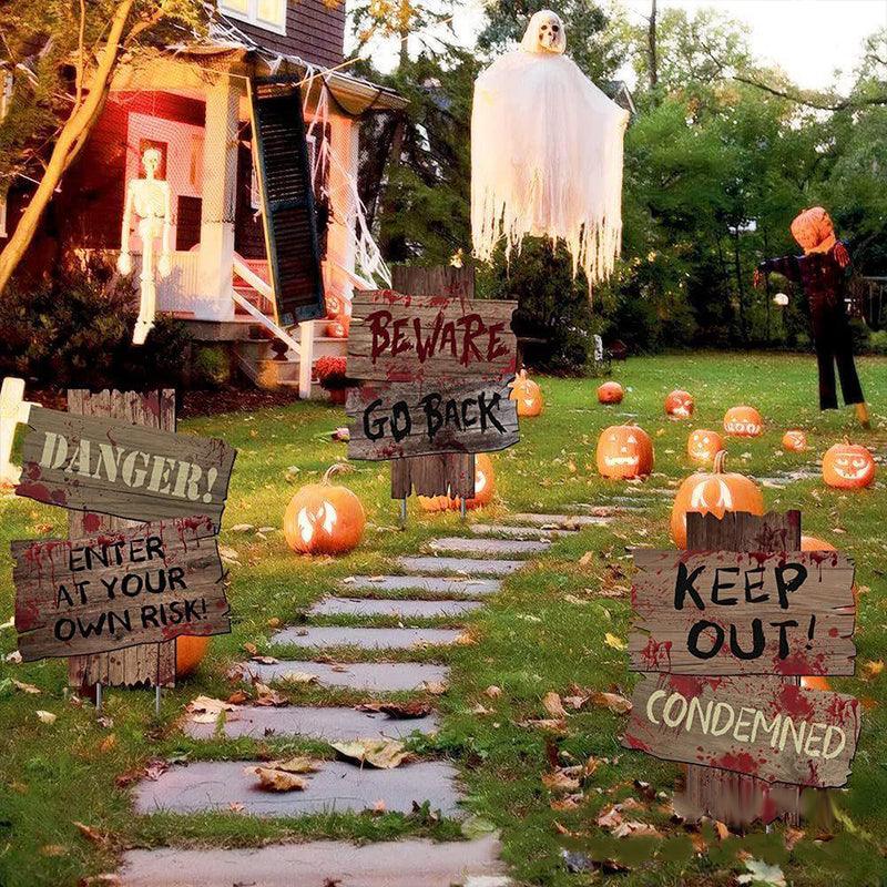 Lighteme Horror decoration 6pc Halloween Yard Signs