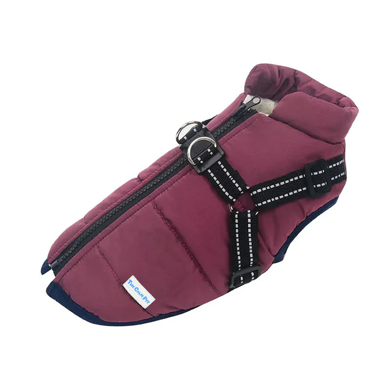 Lighteme Waterproof Fleece Dog Coat for Cold Weather Protection