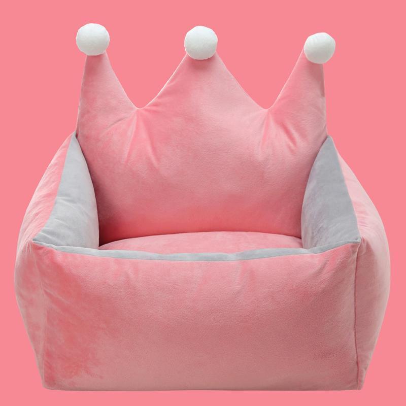 Lighteme Dog Bed Cute Crown Removable Kennel