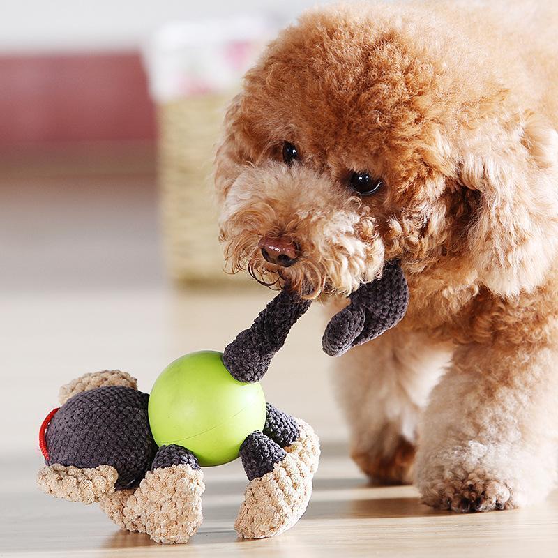 Jouet en velours côtelé et caoutchouc Lighteme pour chien (4 modèles)