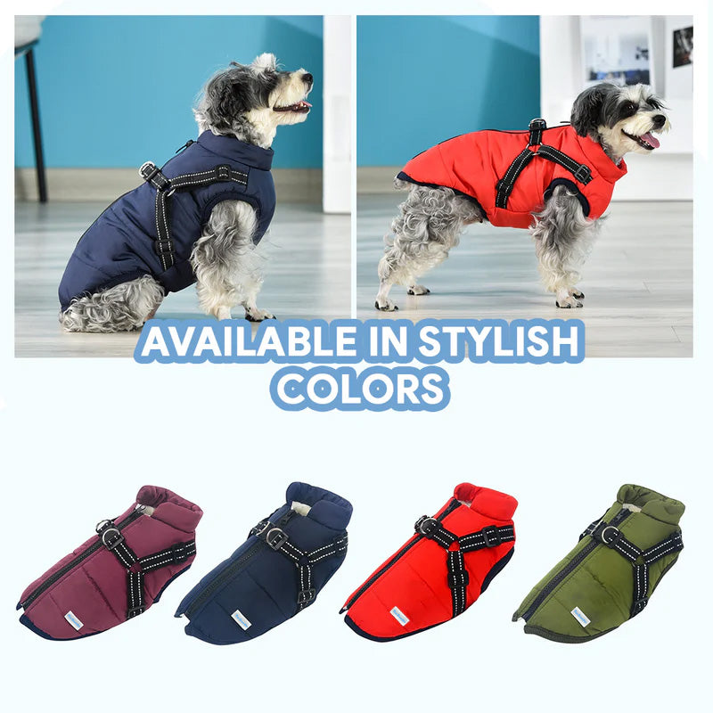 Lighteme Waterproof Fleece Dog Coat for Cold Weather Protection