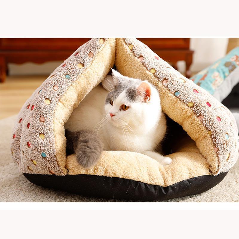 Lighteme Dots Winter Fleece Ball Cat Bed (2 colors)