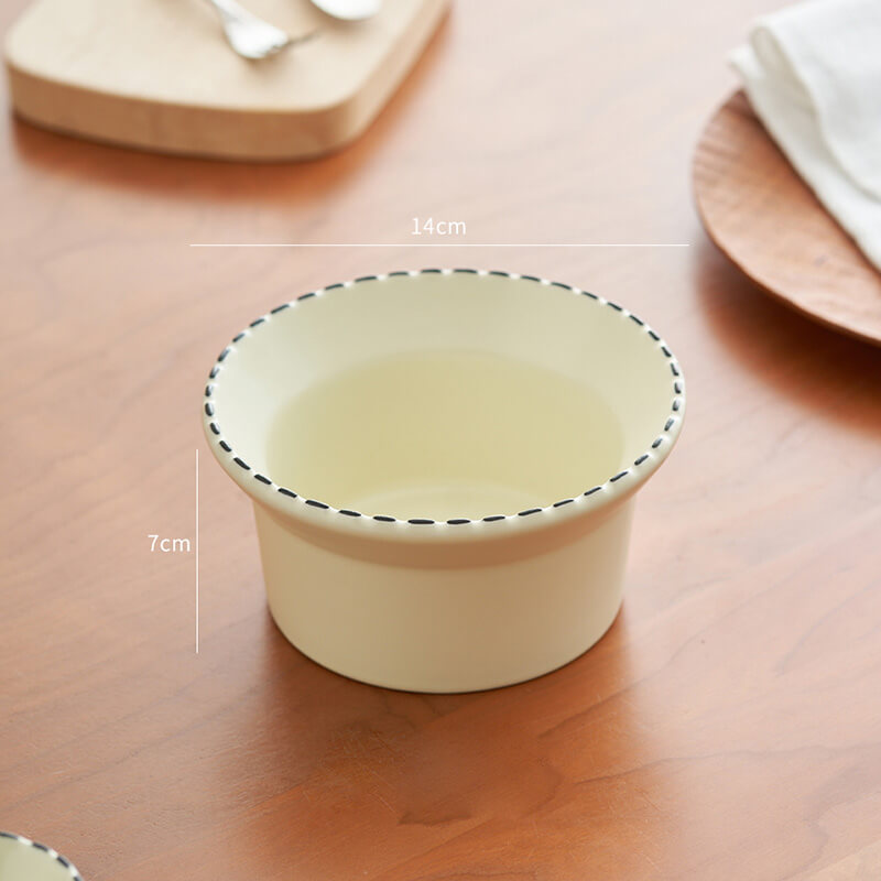 Lighteme Dotted Line Embossed Ceramic Baking Bowl