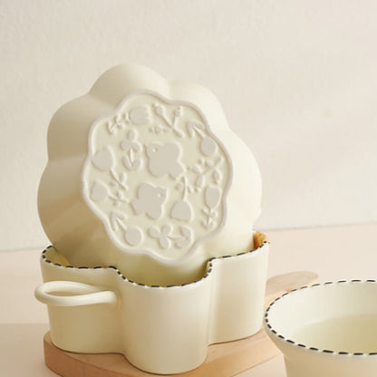 Lighteme Dotted Line Embossed Ceramic Baking Bowl