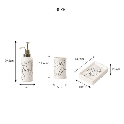 Lighteme Elegant Line Drawing Bathroom Set