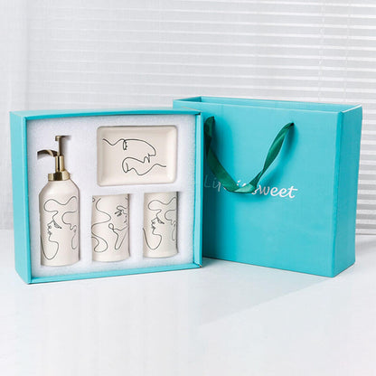 Lighteme Elegant Line Drawing Bathroom Set