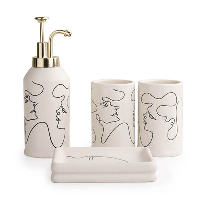 Lighteme Elegant Line Drawing Bathroom Set