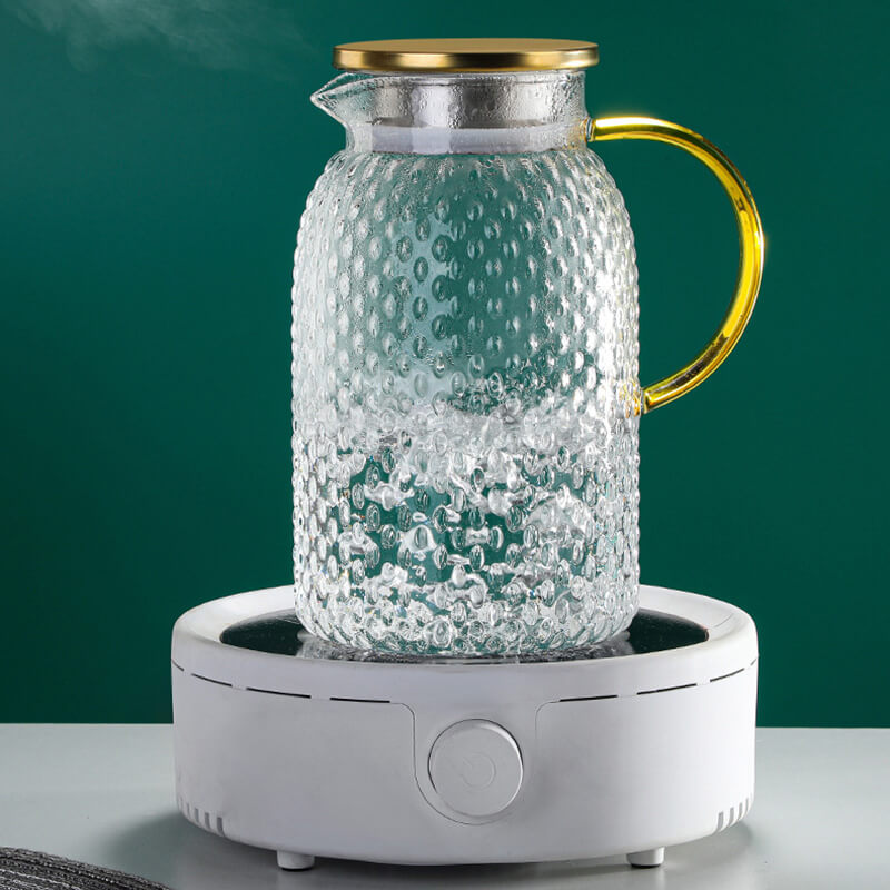 Lighteme Embossed Glass kettle Set