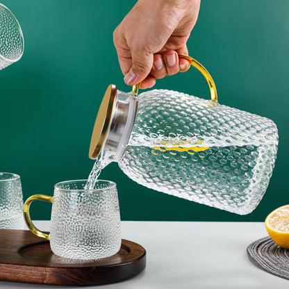Lighteme Embossed Glass kettle Set