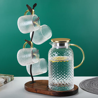 Lighteme Embossed Glass kettle Set