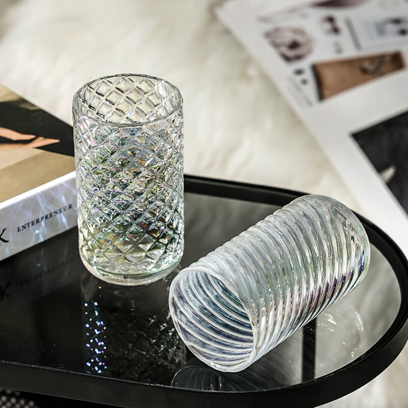 Tasse en verre côtelé gaufré Lighteme