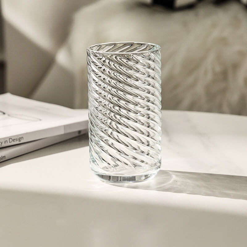 Tasse en verre côtelé gaufré Lighteme