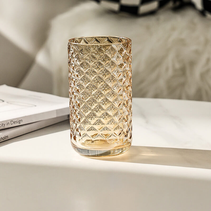 Tasse en verre côtelé gaufré Lighteme