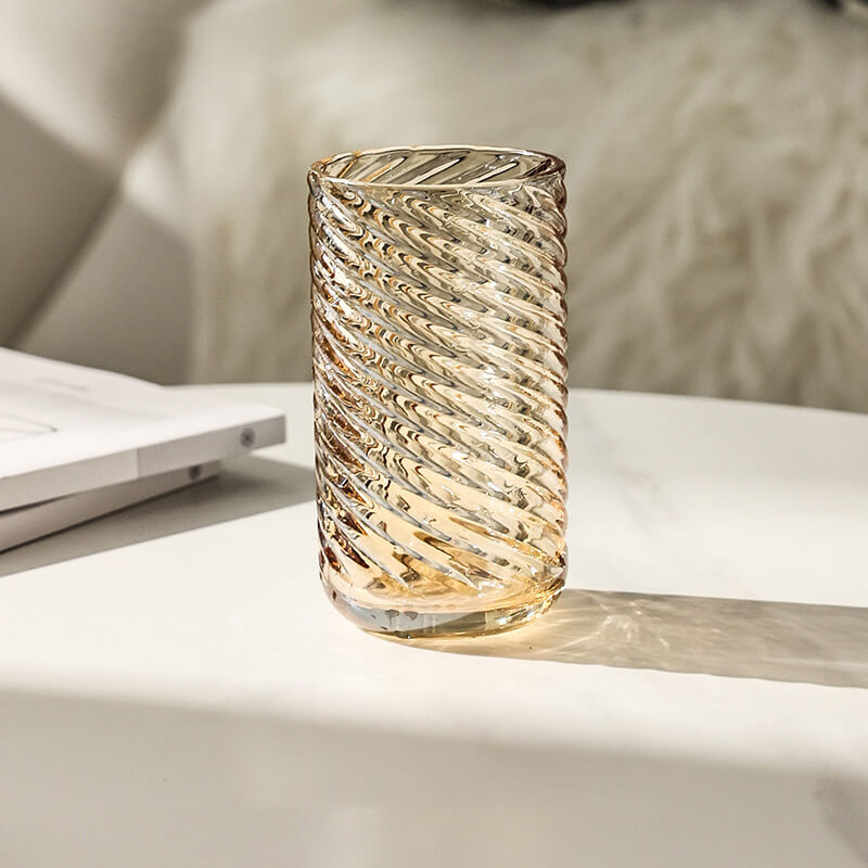 Tasse en verre côtelé gaufré Lighteme
