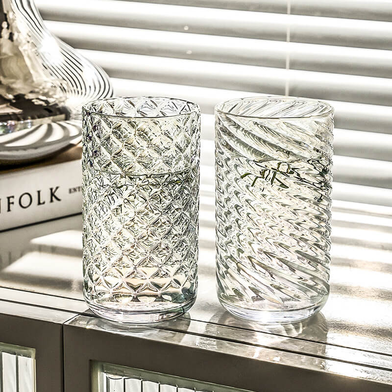 Tasse en verre côtelé gaufré Lighteme